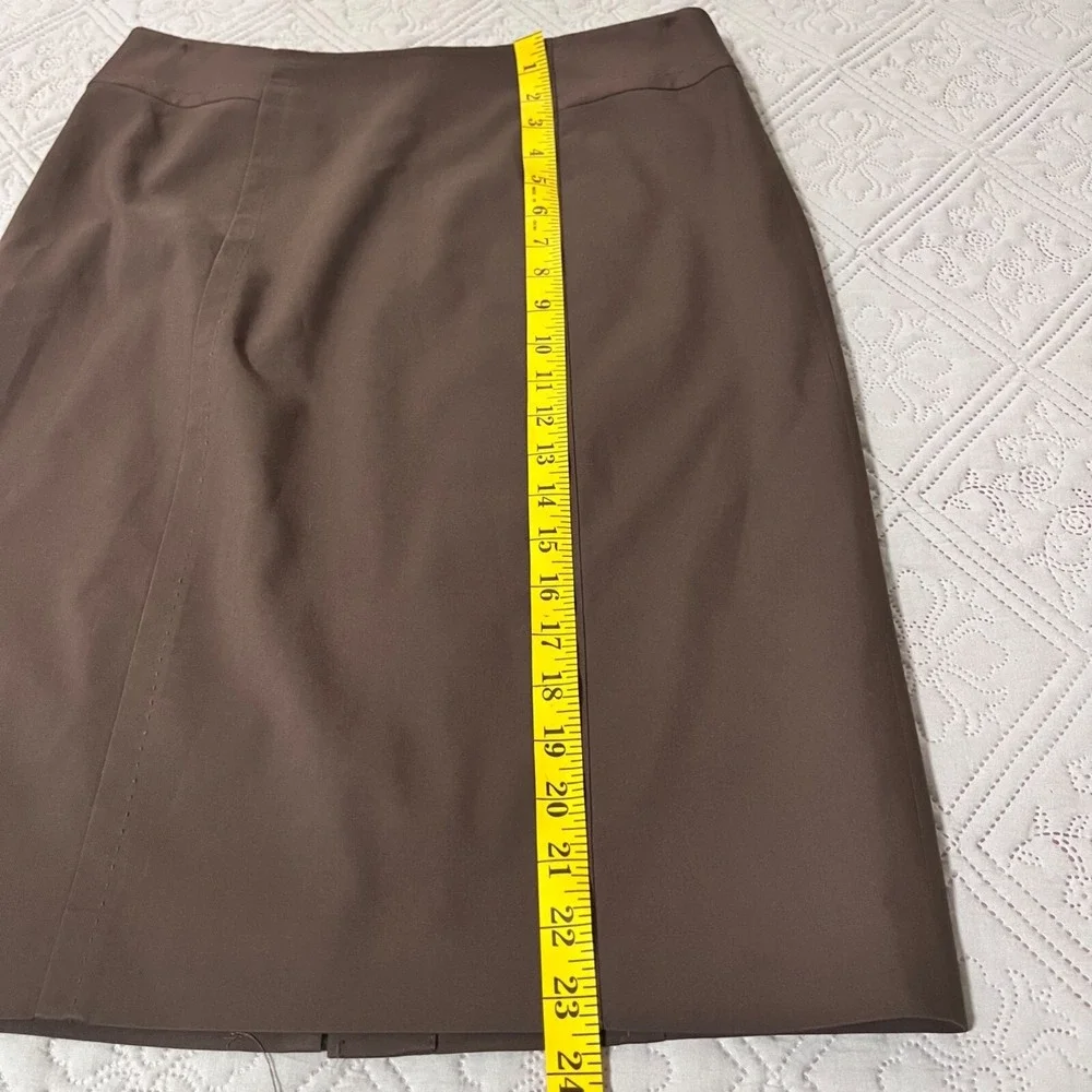 Talbots Pencil Skirt Womens Brown Cotton Blend Lined Back Vent‎ Size 6